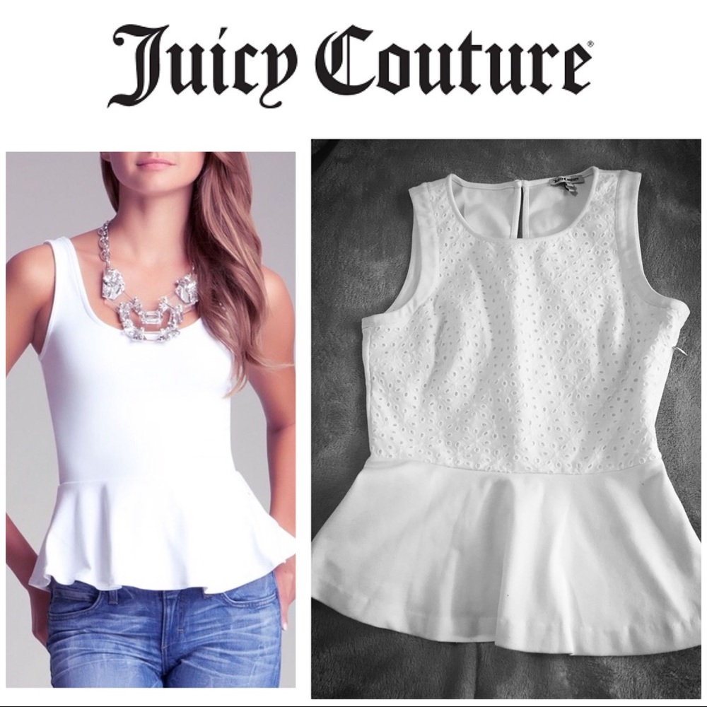 Juicy couture eyelet peplum top